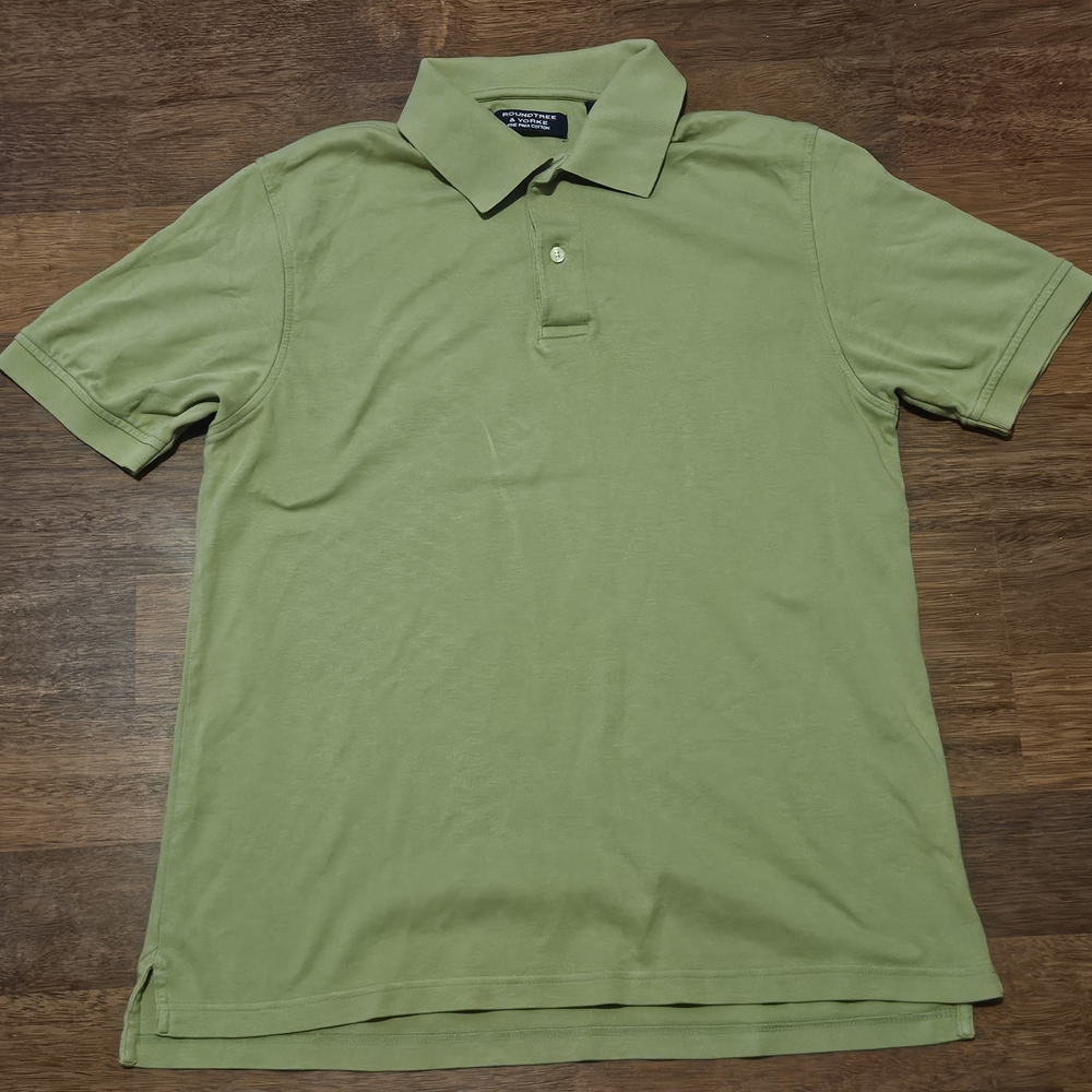 ROUNDTREE AND YORKE mens polo puma cotton SIZE MEDIUM COLOR GREEN LM15